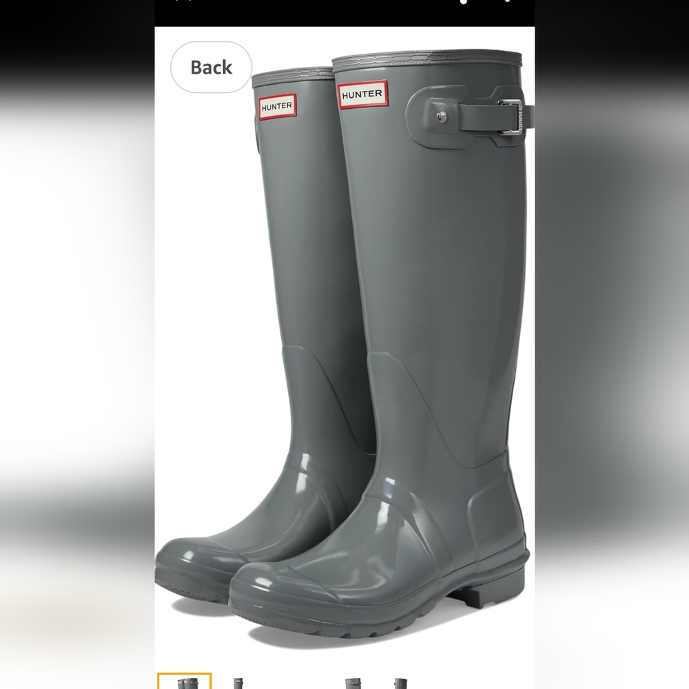 HUNTER Women's 6 Men's 5 ORIGINAL TALL GLOSS Waterproof To The Knee Rain BOOT